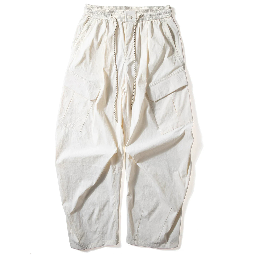 Multi-pocket Loose Curved Trousers