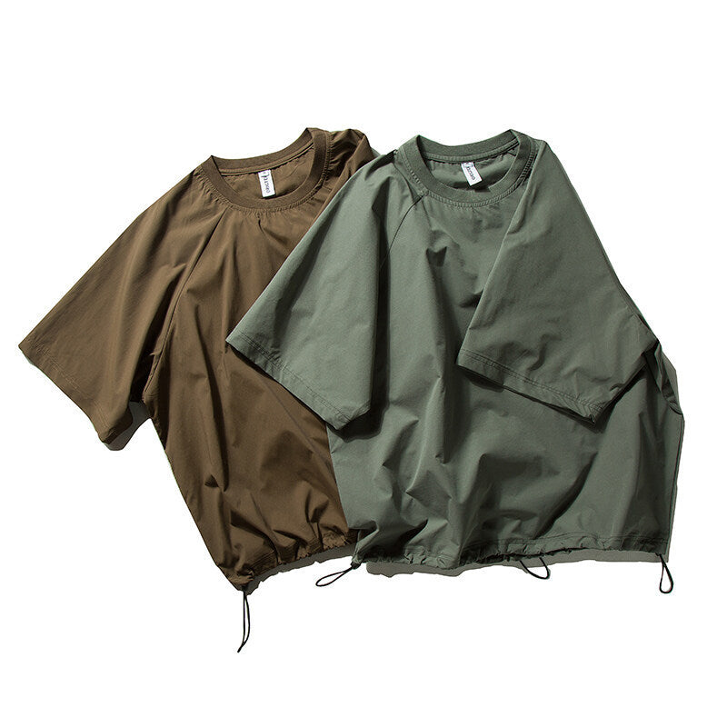 Quick-Drying Crew Neck T-Shirt with Drawstring