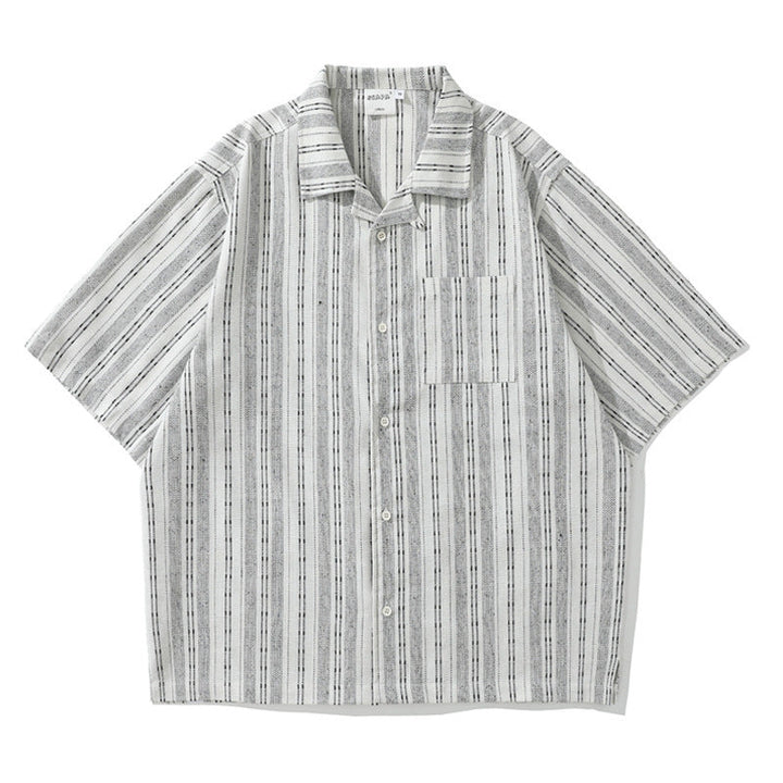 Retro Linen Striped Shirt