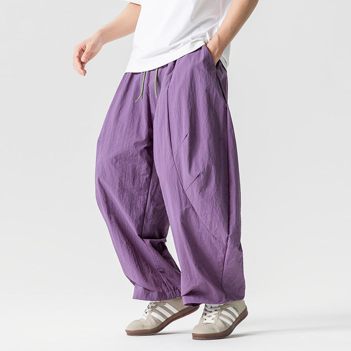 Retro Quick-drying Pleated Outdoor Trousers