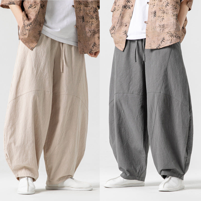 Linen Casual Lantern Wide-leg Pants
