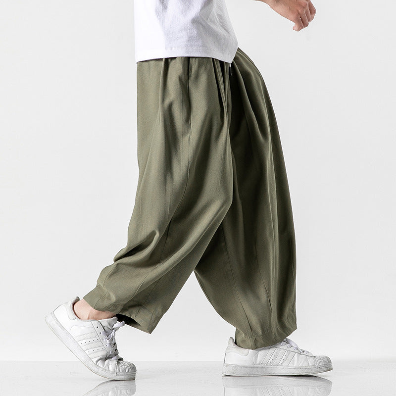 Straight-leg Casual Retro Lantern Pants