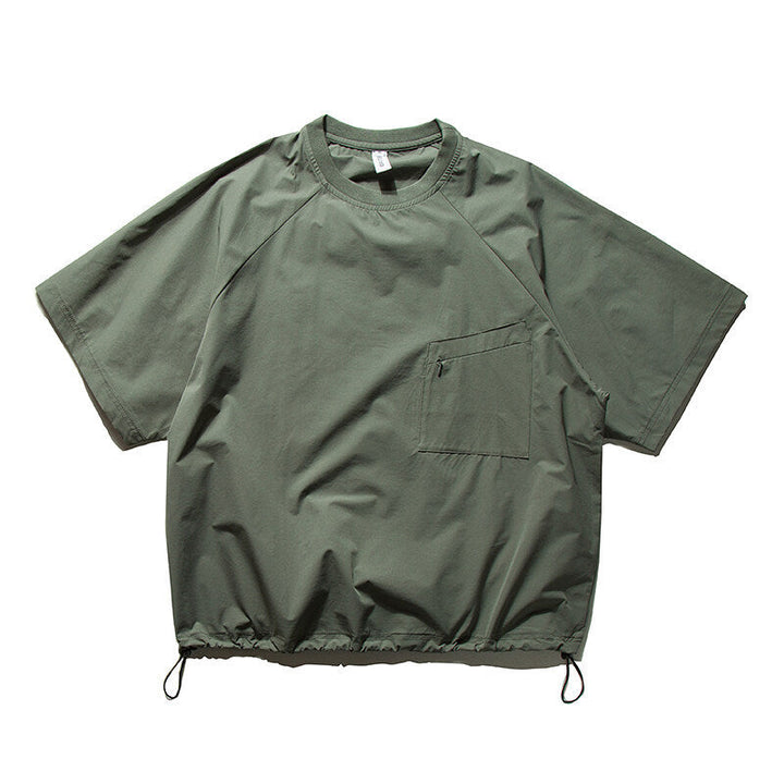 Quick-Drying Crew Neck T-Shirt with Drawstring