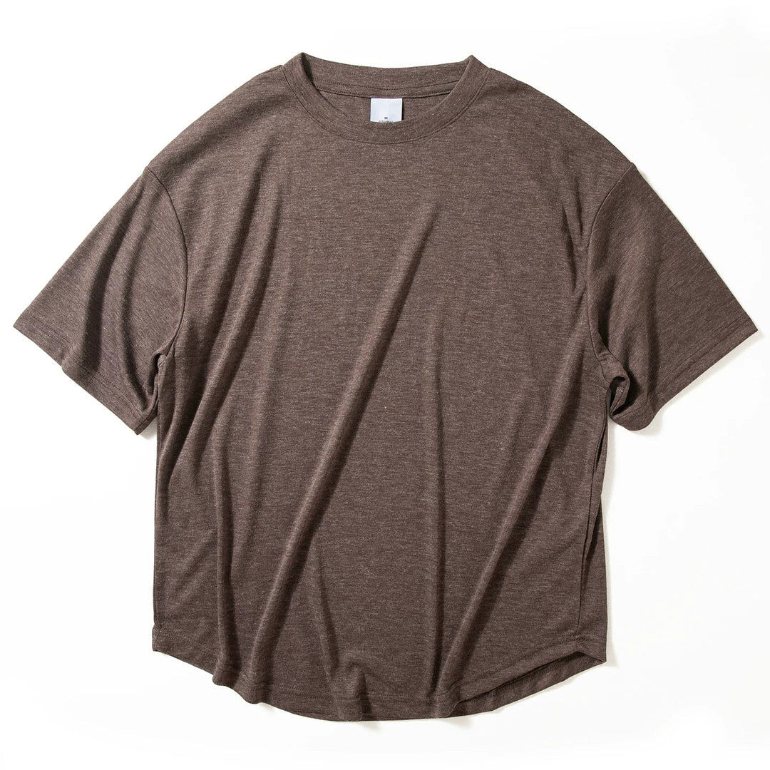 Rounded Hem Loose-fitting Casual T-shirt