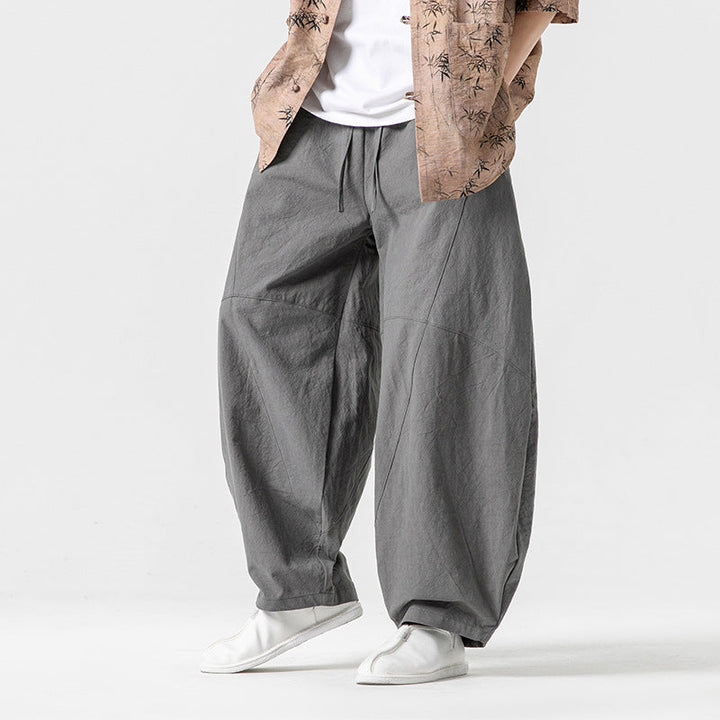 Linen Casual Lantern Wide-leg Pants