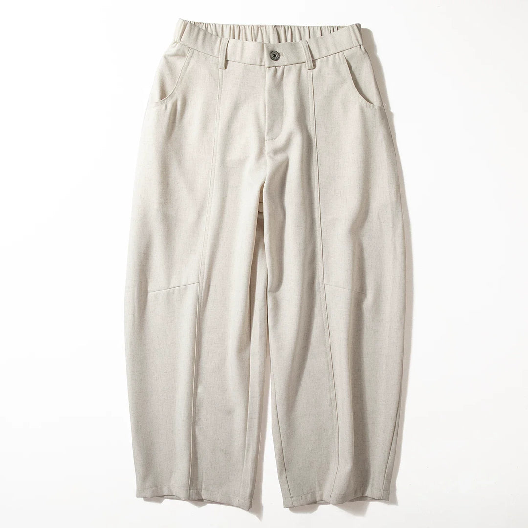 Flowy Wide-leg Straight Cropped Trousers