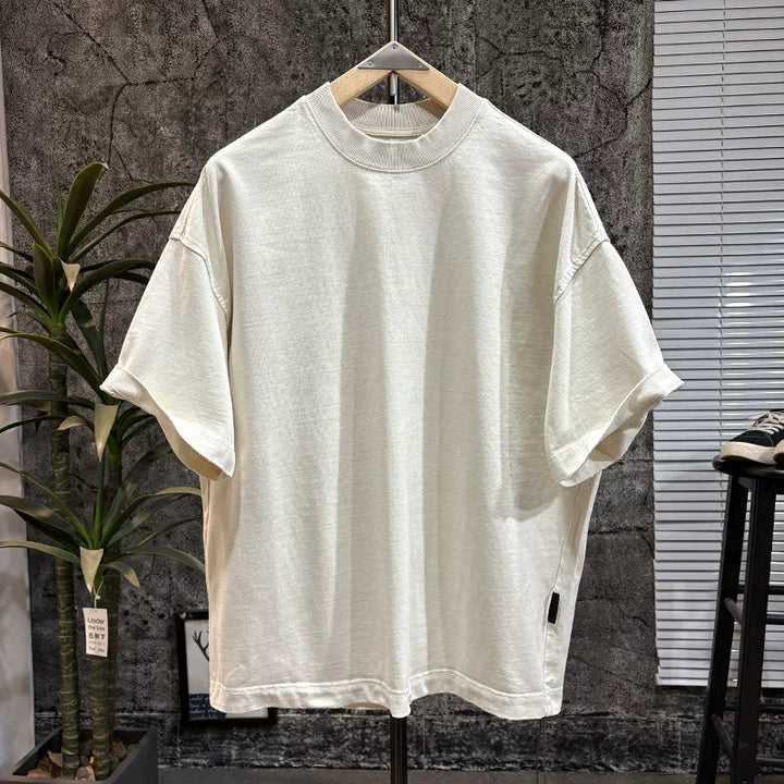 420g Cotton Drop-Shoulder Frayed Edge T-shirt