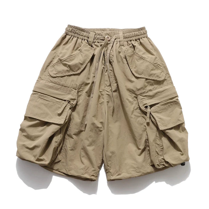 Large Pocket Zipper Casual Loose Shorts