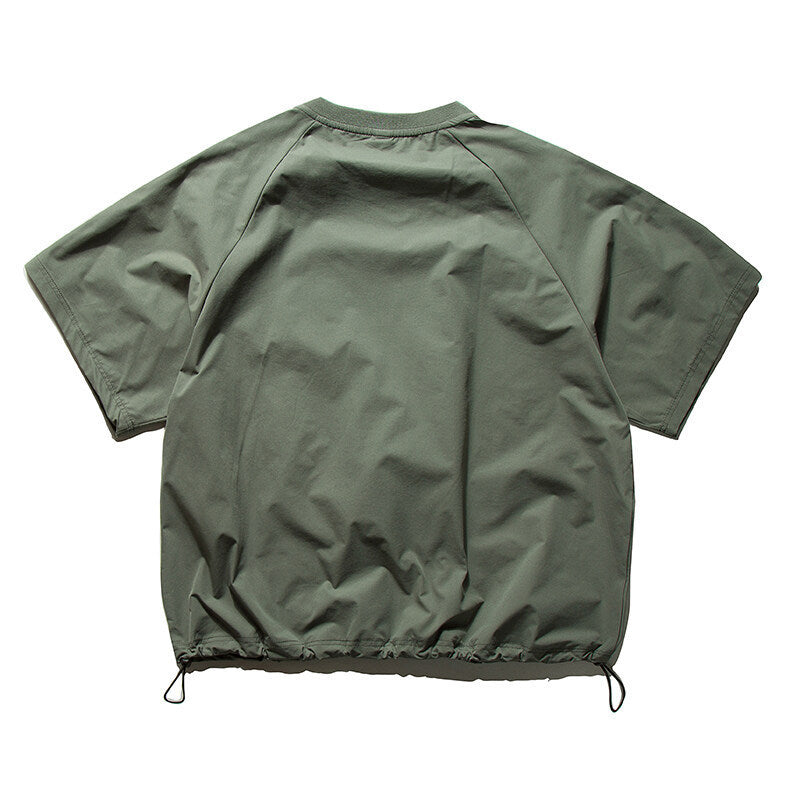 Urban Functional Quick-Dry Loose Top with Drawstring Hem