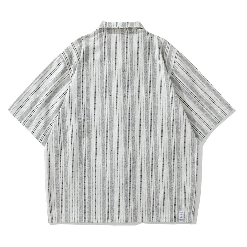 Retro Linen Striped Shirt