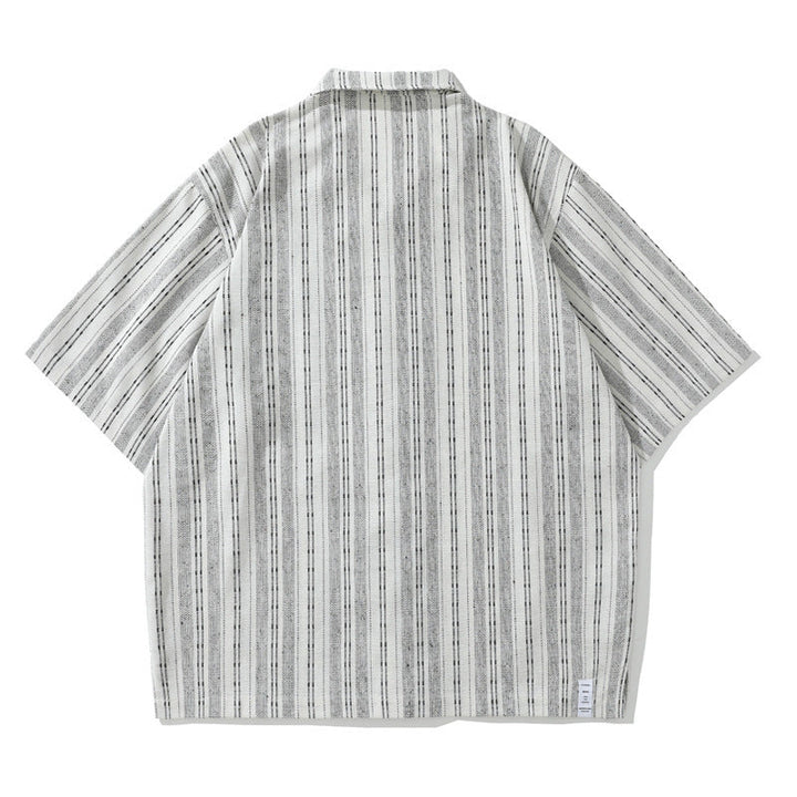 Retro Linen Striped Shirt
