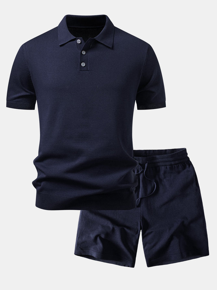 Basic Knit Polo &amp; Knit Shorts