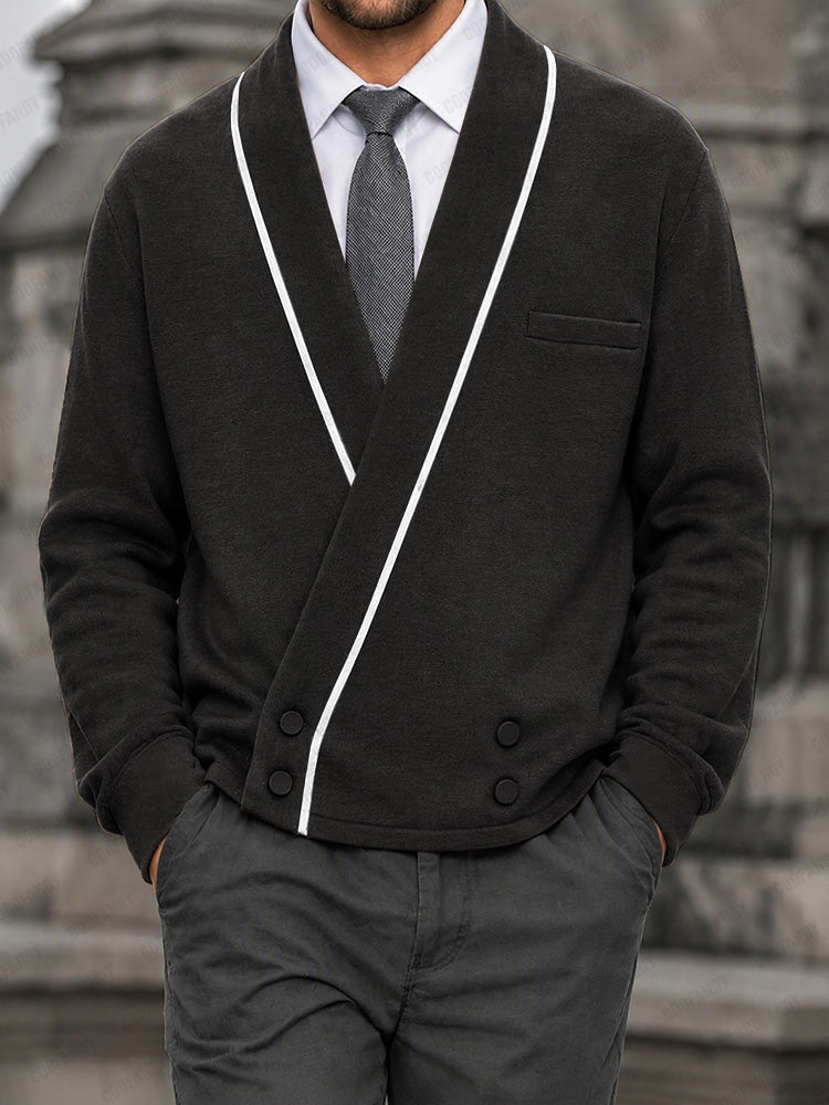 Wardrobe Essentials Contrast Wrap Cardigan