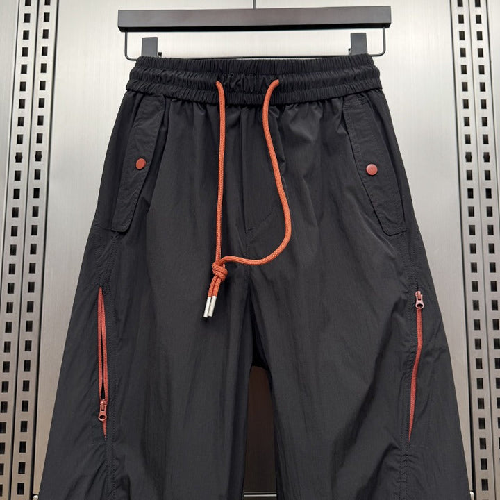 Loose-fit Quick-dry Drawstring Casual Pants with Drawstring Cuffs