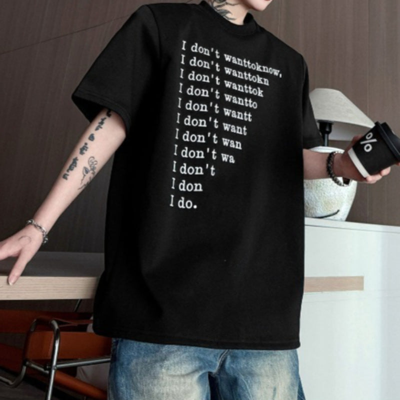 Crew Neck Letter Print Loose T-shirt