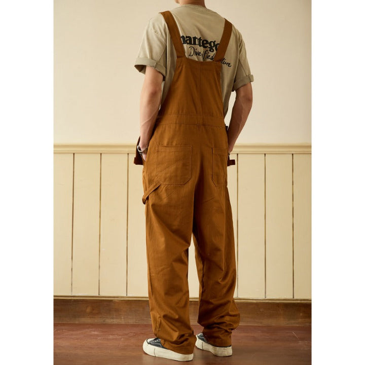 Retro Loose-Fit Multi-Pocket Workwear Cargo Overalls
