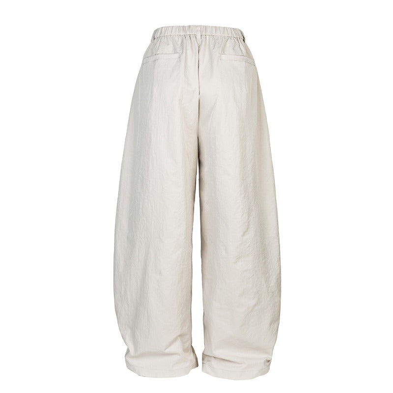 Japanese Loose-fitting Textured Wide-leg Pants