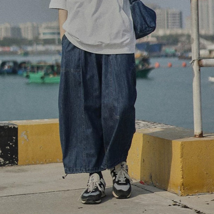 Cropped Loose-fitting Casual Jeans