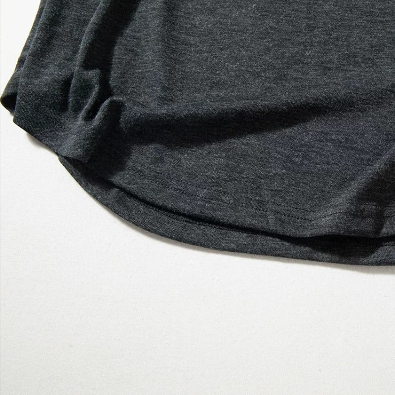 Rounded Hem Loose-fitting Casual T-shirt
