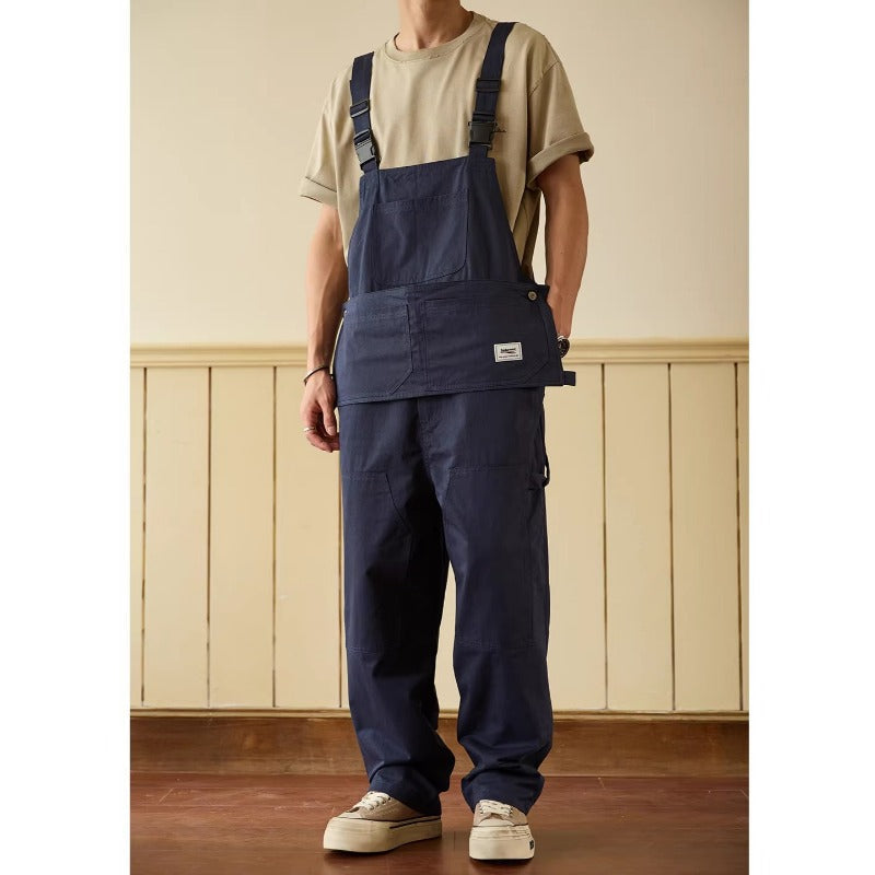 Retro Loose-Fit Multi-Pocket Workwear Cargo Overalls