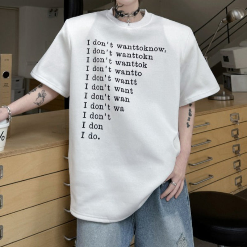 Crew Neck Letter Print Loose T-shirt