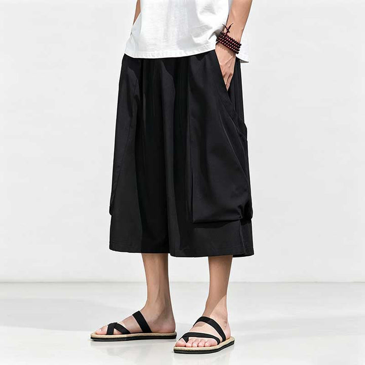 Large Pocket Ice Silk Quick-drying Drape Wide-leg Straight Pants
