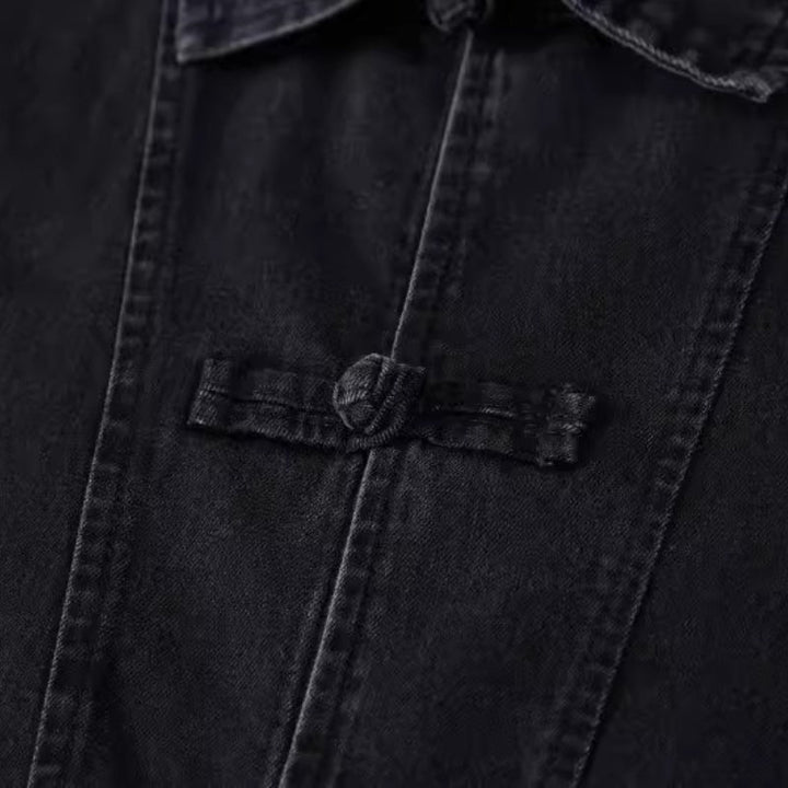Denim Loose Button-Up T-Shirt