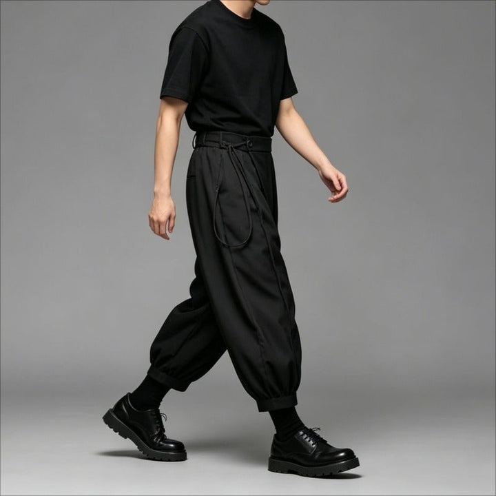 Japanese High-Waisted Cropped Balloon Pants
