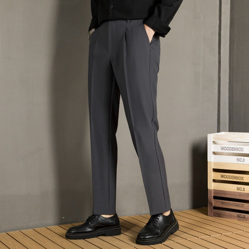 Slim-Fit  Fluid Straight-Leg Suit Trousers