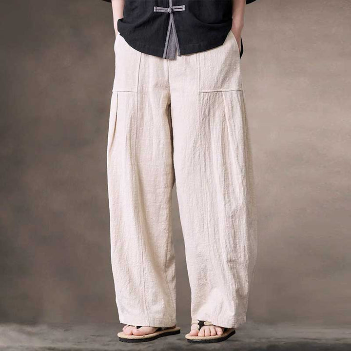 Zen-inspired Elastic Waist Loose Casual Pants
