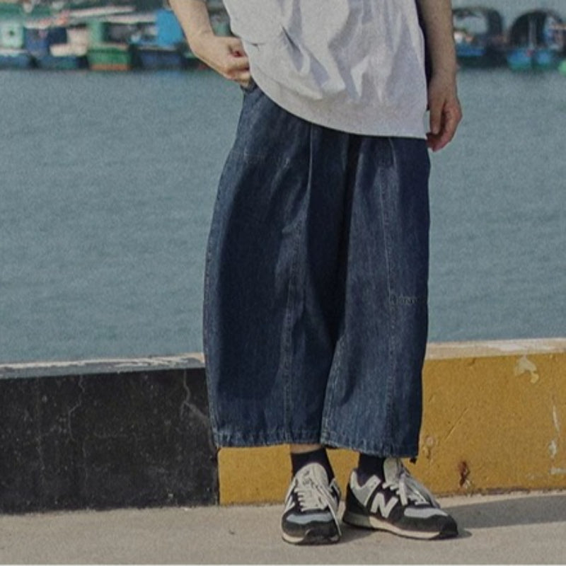 Cropped Loose-fitting Casual Jeans