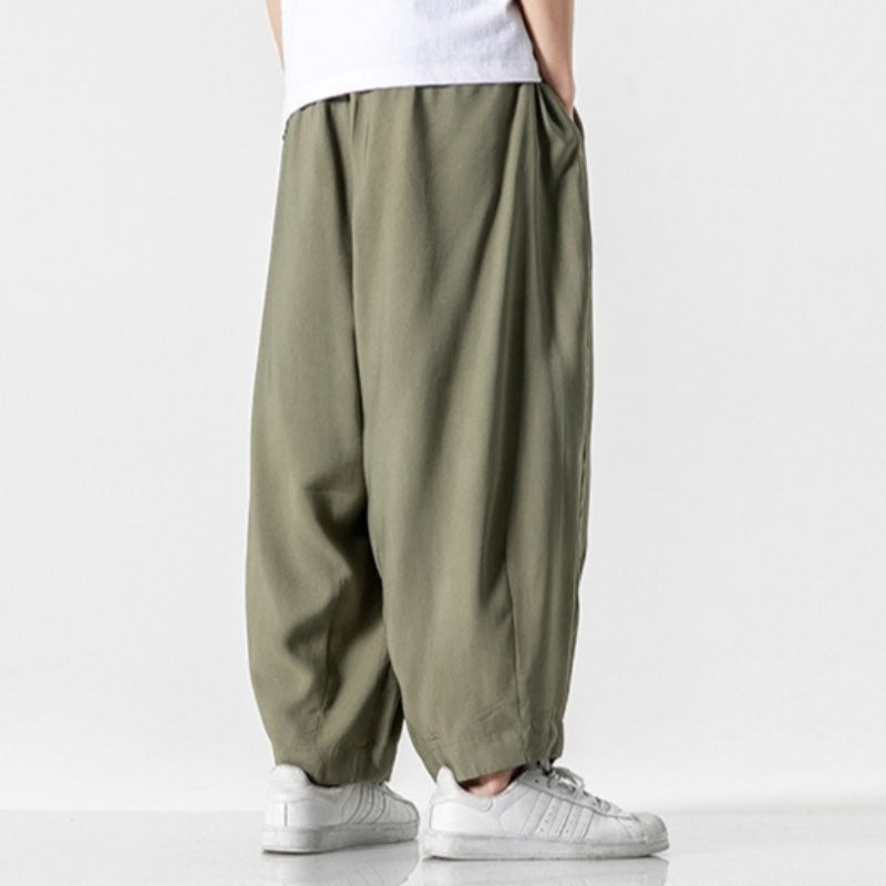 Straight-leg Casual Retro Lantern Pants