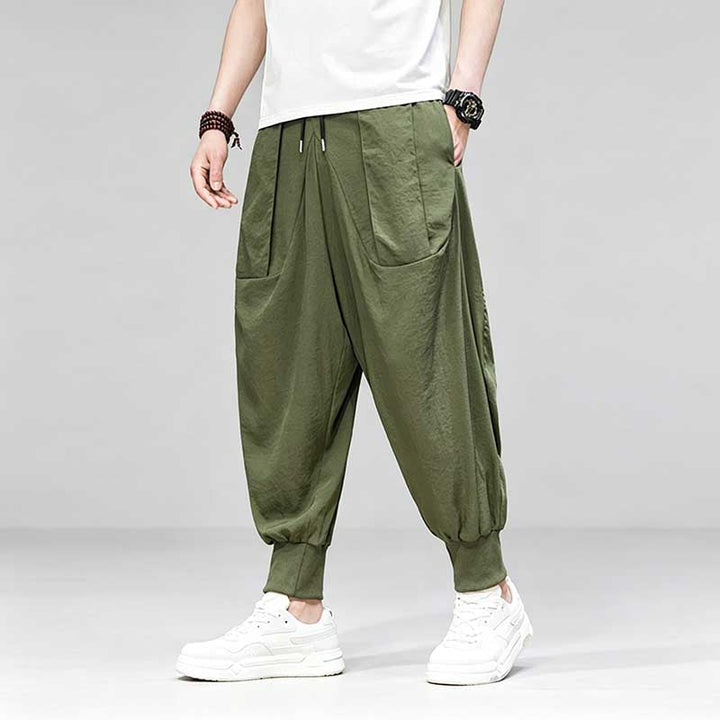 Ice Silk Flowy Loose-fitting Casual Pants