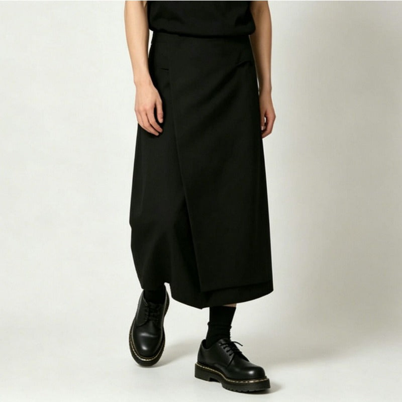 Wide-Leg Loose-Fit Culottes  Skirt-Pants