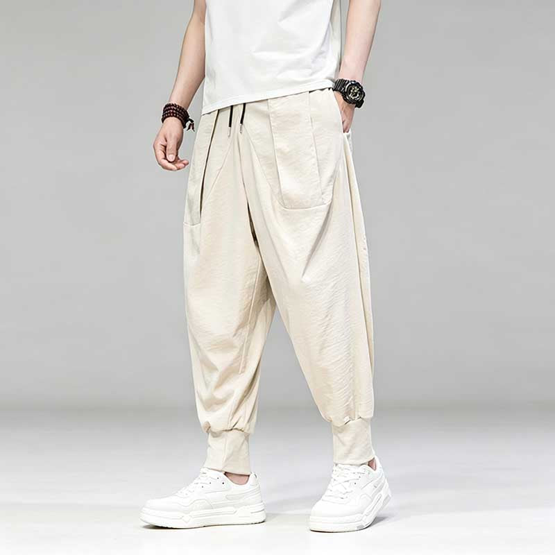 Ice Silk Flowy Loose-fitting Casual Pants