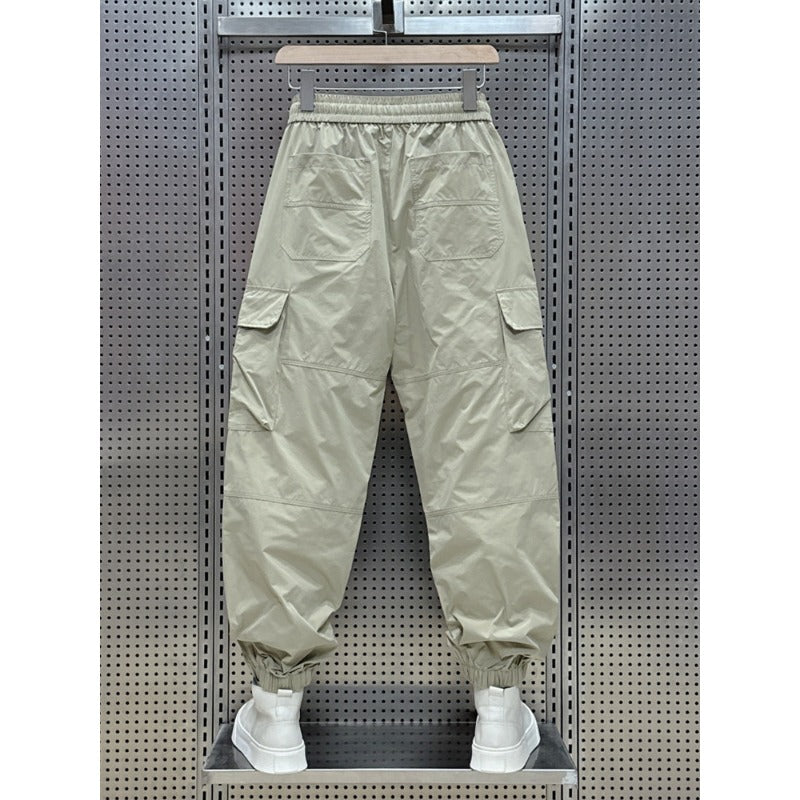 Multi-pocket Quick-dry Casual Pants with Drawstring Cuffs