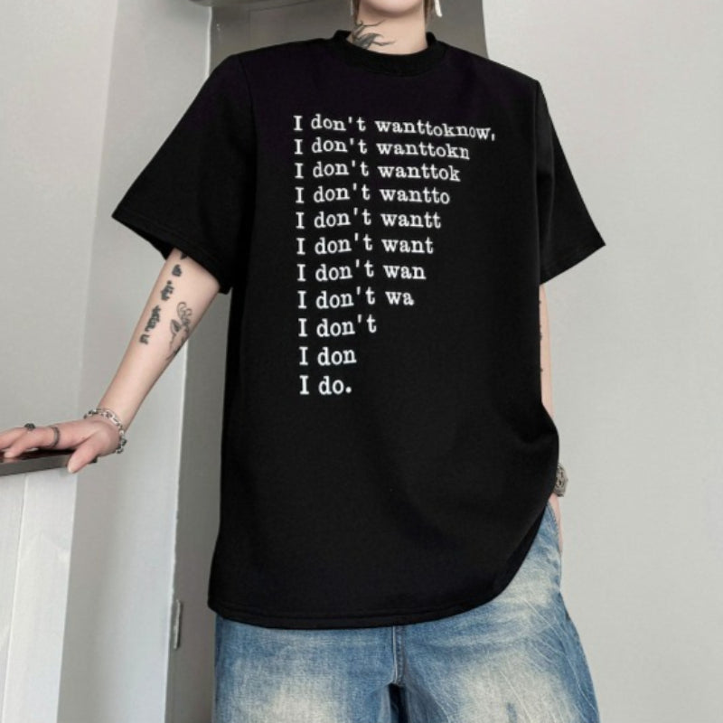 Crew Neck Letter Print Loose T-shirt