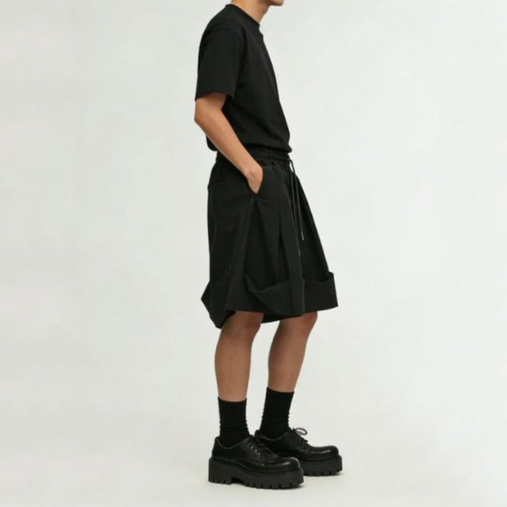 Japanese Style Casual Drawstring Pleated Shorts