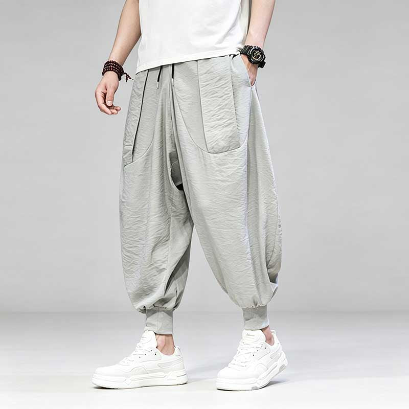 Ice Silk Flowy Loose-fitting Casual Pants