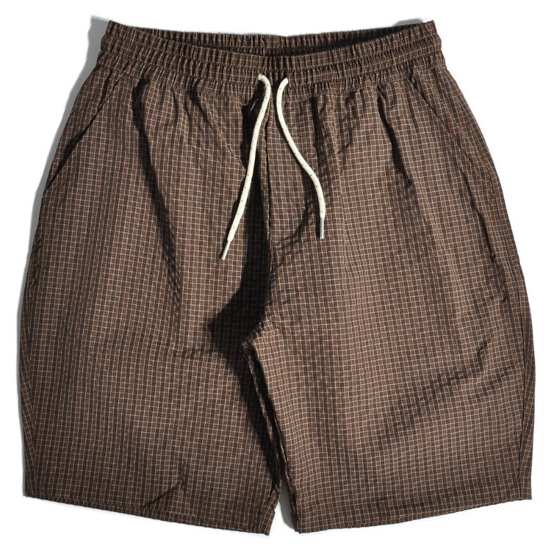 Outdoor Seersucker Plaid Beach Shorts