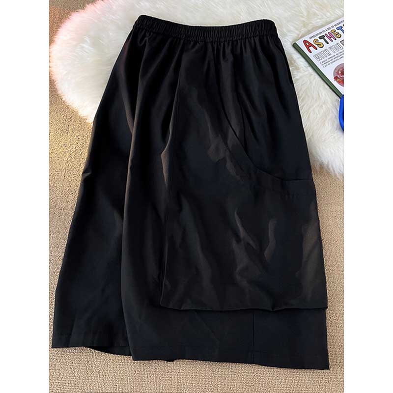 Large Pocket Ice Silk Quick-drying Drape Wide-leg Straight Pants