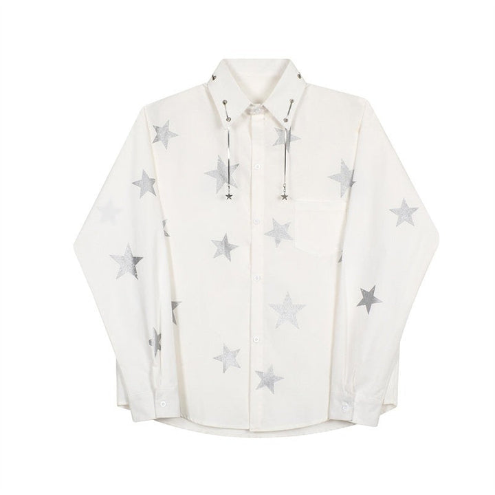 Starry Sky Print Loose-Fit Shirt