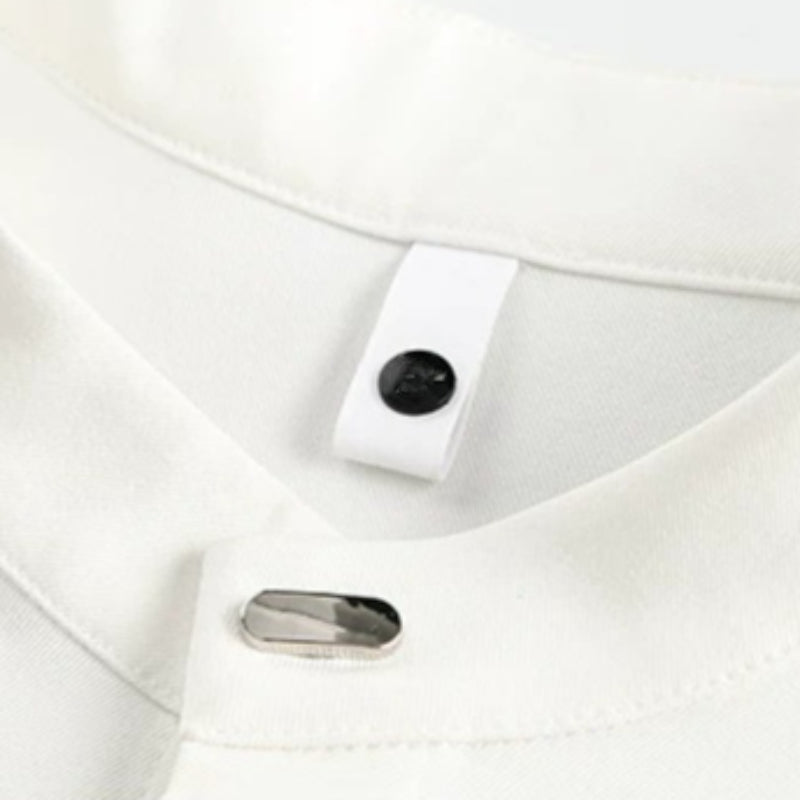 Summer Stand-up Collar Draped Shirt