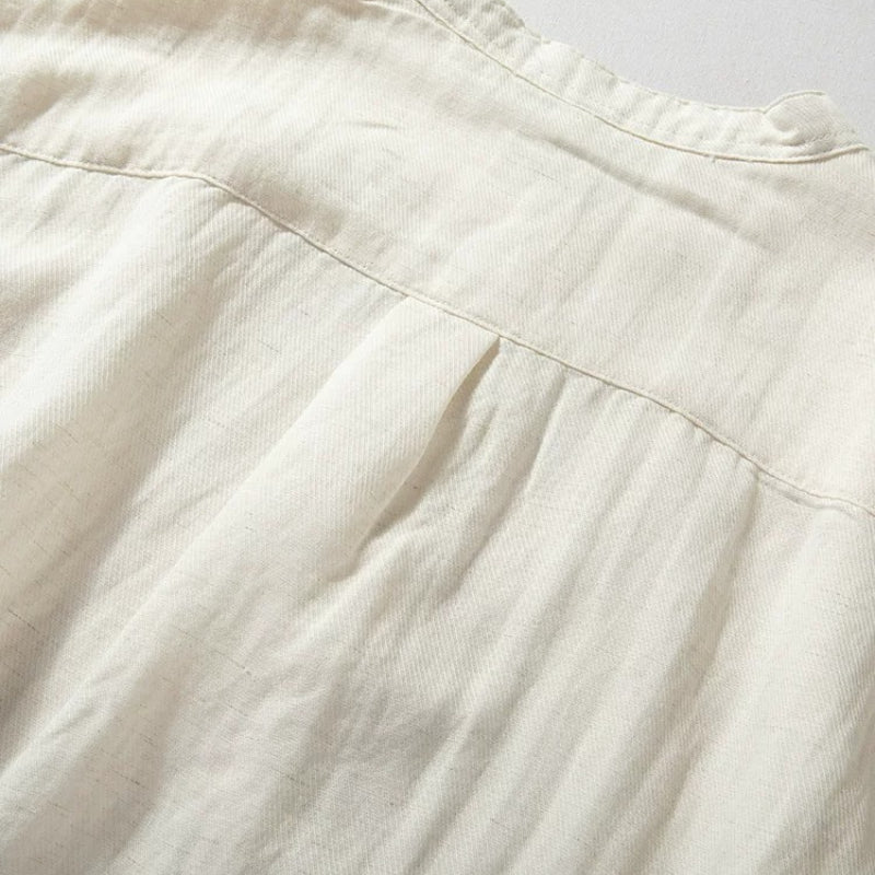 Retro Stand-up Collar Breathable Drape T-shirt