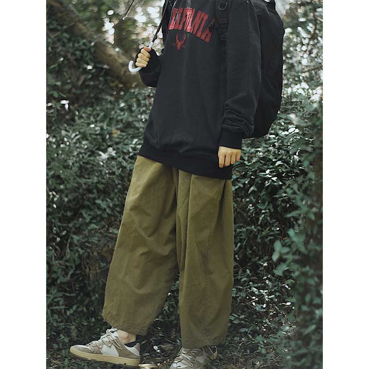 Loose-fitting Wide-leg Casual Straight-leg Pants