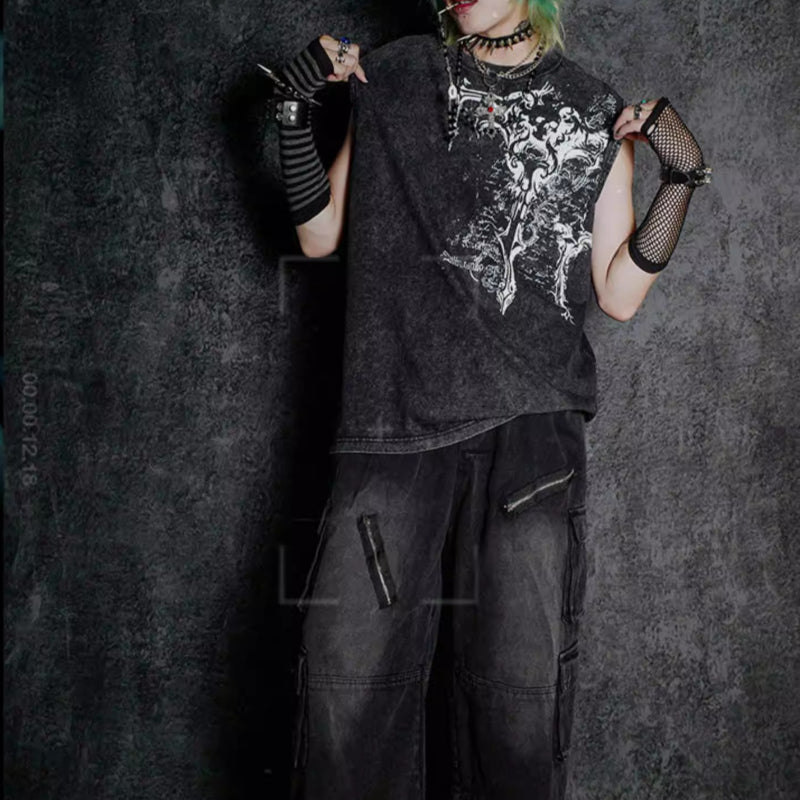 Dark Striped Sleeves Gloves