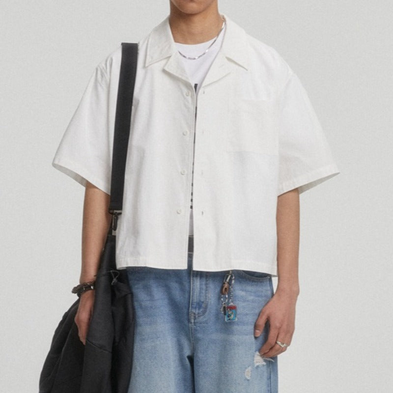 Boxy-fit Cotton Utility Short-sleeve Cotton Shirt
