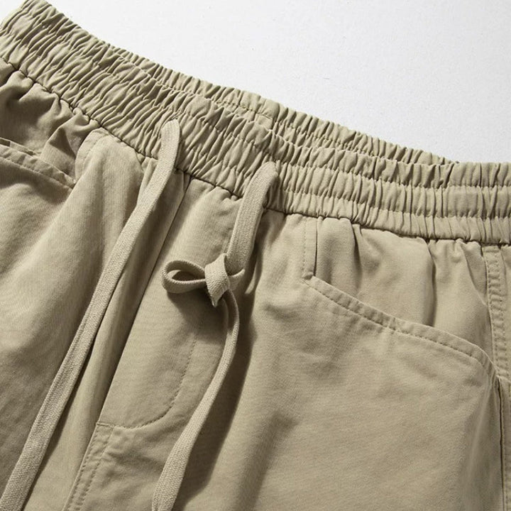 Elastic Waist Drawstring Loose Straight Leg Pants