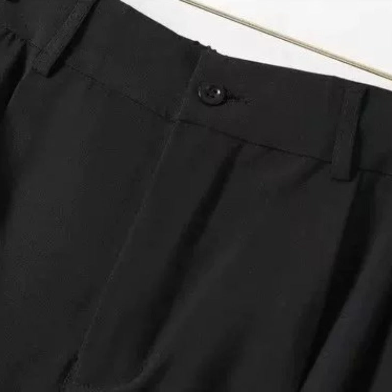 Slim-Fit Tapered Dress Trousers with Fluid Drape