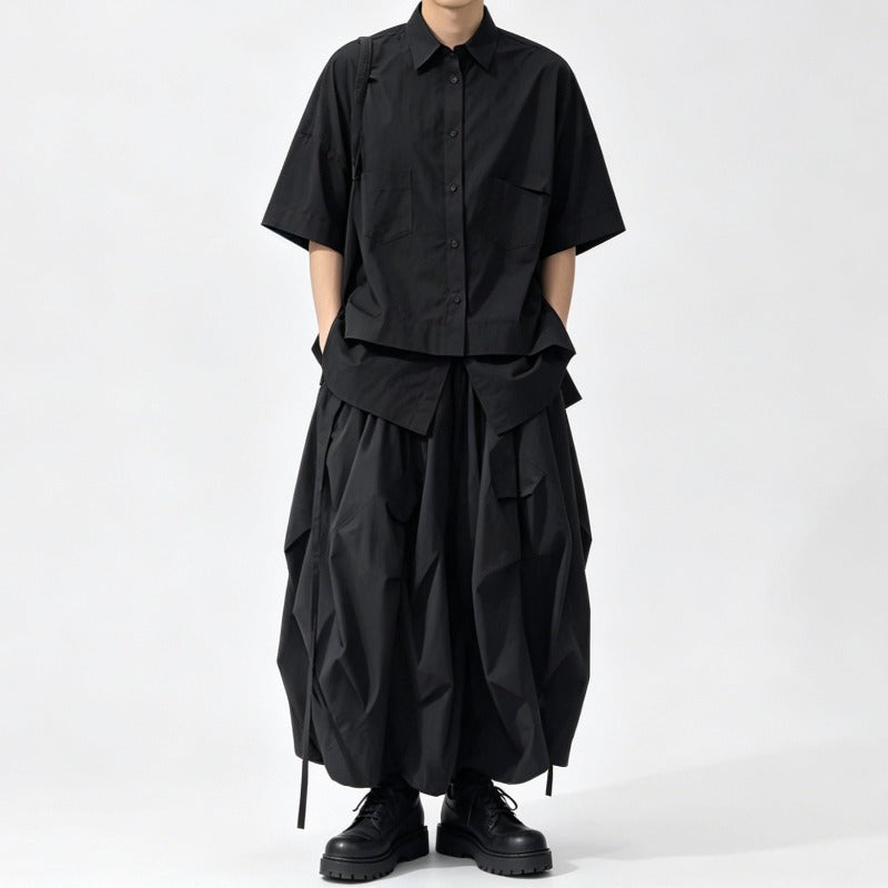 Japanese Loose High-waisted Wide-leg Skirt-Pants
